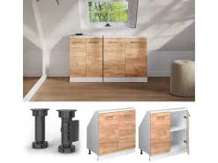 Vicco Armário de cozinha para sótão inclinado carvalho goldkraft 80x46x81.6 r-line^ Móvel De Arrumação