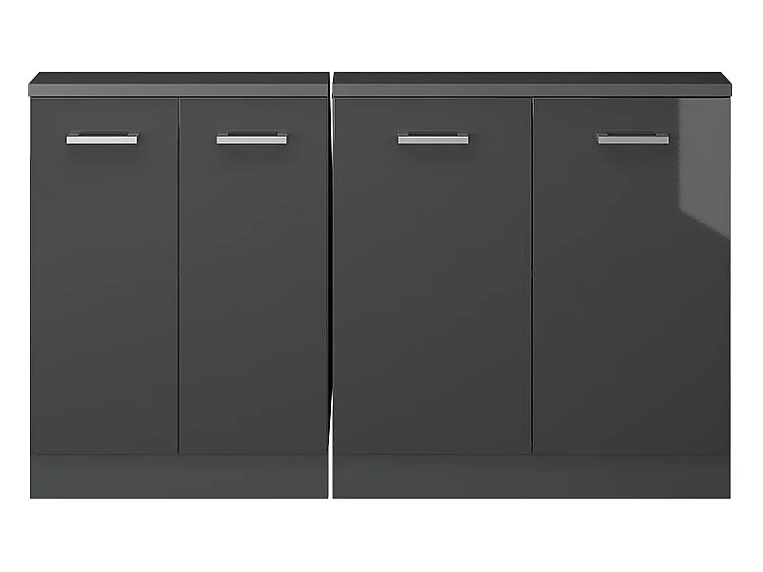Móvel De Arrumação*Vicco Armário de cozinha para sótão inclinado antracite alto brilho 140x46x81.6 r-line Cinza antracite