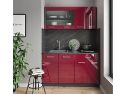 Móvel De Arrumação*Vicco Armário de cozinha para sótão inclinado alto brilho 60x46x81.6 r-line Vermelho
