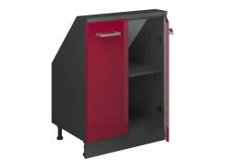 Móvel De Arrumação*Vicco Armário de cozinha para sótão inclinado alto brilho 60x46x81.6 r-line Vermelho