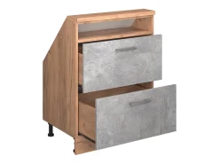 Móvel De Arrumação|Vicco Armário de cozinha para sótão inclinado betão 60x46x81.6 r-line Cinzento claro