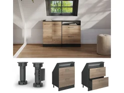 Outlet Vicco Armário de cozinha para sótão inclinado sonoma 60x46x81.6 r-line Natural claro