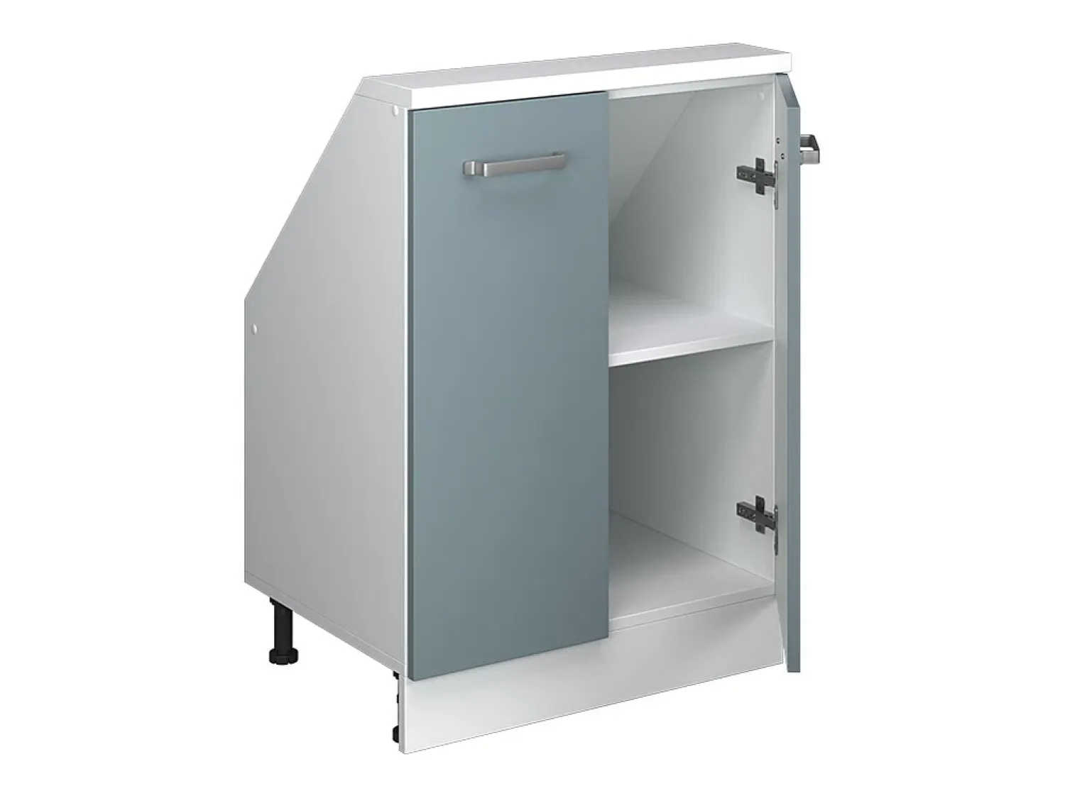 Vicco Armário de cozinha para sótão inclinado -cinza 60x46x81.6 r-line^ Móvel De Arrumação