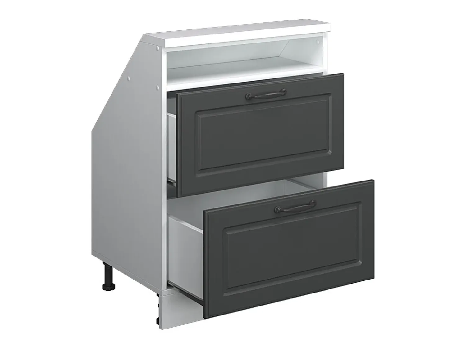 Outlet Vicco Armário de cozinha para sótão inclinado casa de campo antracite 60x46x81.6 r-line Cinza antracite
