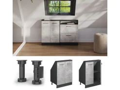 Móvel De Arrumação*Vicco Armário de cozinha para sótão inclinado betão 60x46x81.6 r-line Cinzento claro
