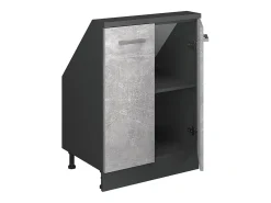 Móvel De Arrumação*Vicco Armário de cozinha para sótão inclinado betão 60x46x81.6 r-line Cinzento claro