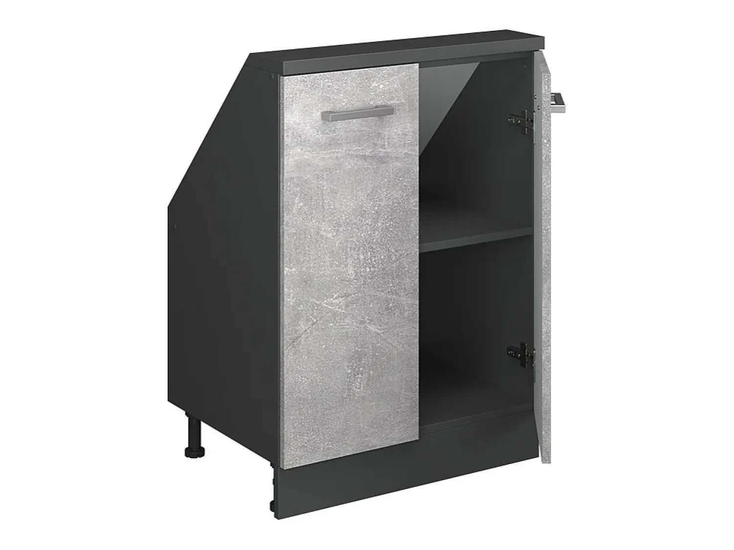 Móvel De Arrumação*Vicco Armário de cozinha para sótão inclinado betão 60x46x81.6 r-line Cinzento claro