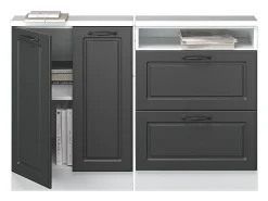 Móvel De Arrumação|Vicco Armário de cozinha para sótão inclinado casa de campo antracite 120x46x81.6 r-line Cinza antracite