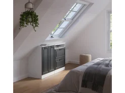 Móvel De Arrumação|Vicco Armário de cozinha para sótão inclinado casa de campo antracite 120x46x81.6 r-line Cinza antracite