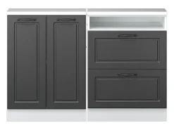 Móvel De Arrumação|Vicco Armário de cozinha para sótão inclinado casa de campo antracite 120x46x81.6 r-line Cinza antracite
