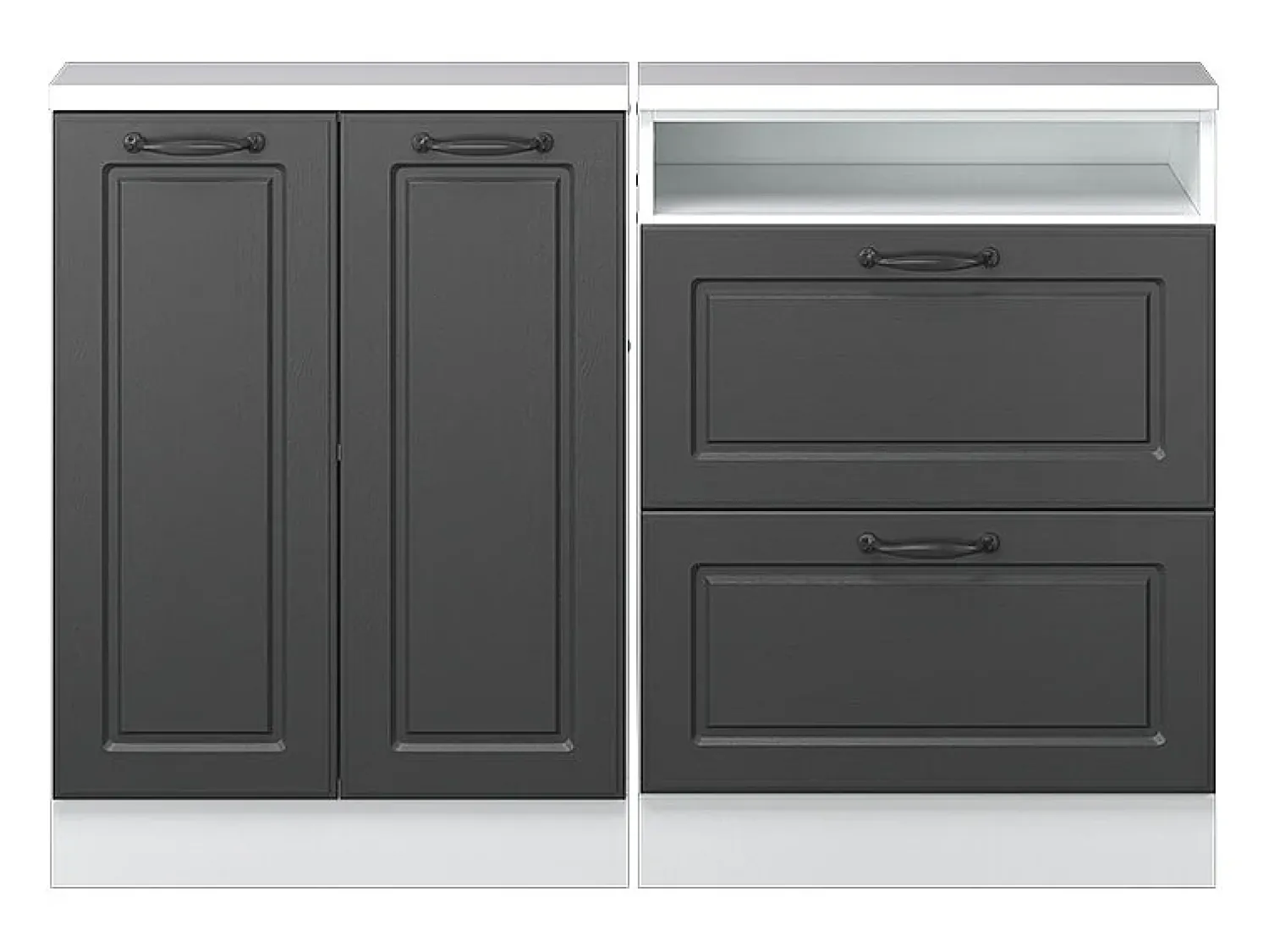 Móvel De Arrumação|Vicco Armário de cozinha para sótão inclinado casa de campo antracite 120x46x81.6 r-line Cinza antracite