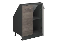 Móvel De Arrumação|Vicco Armário de cozinha para sótão inclinado cinza nobre 60x46x81.6 r-line Cinzento claro