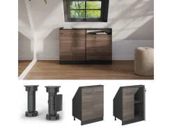 Móvel De Arrumação|Vicco Armário de cozinha para sótão inclinado cinza nobre 60x46x81.6 r-line Cinzento claro