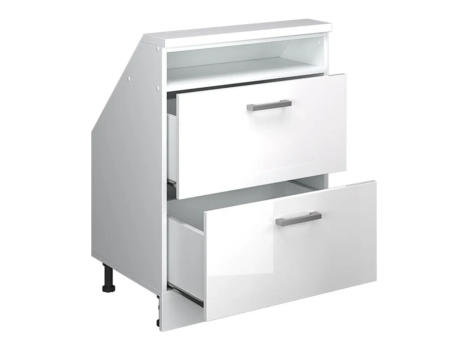 Hot Vicco Armário de cozinha para sótão inclinado alto brilho 60x46x81.6 r-line Branco