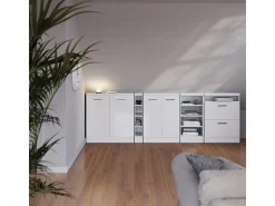 Hot Vicco Armário de cozinha para sótão inclinado alto brilho 60x46x81.6 r-line Branco