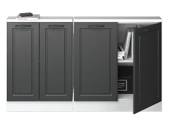 Móvel De Arrumação*Vicco Armário de cozinha para sótão inclinado casa de campo antracite 140x46x81.6 r-line Cinza antracite