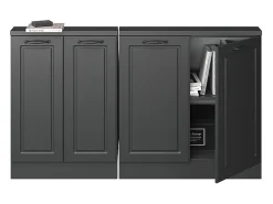 Móvel De Arrumação*Vicco Armário de cozinha para sótão inclinado casa de campo antracite 140x46x81.6 r-line Cinza antracite