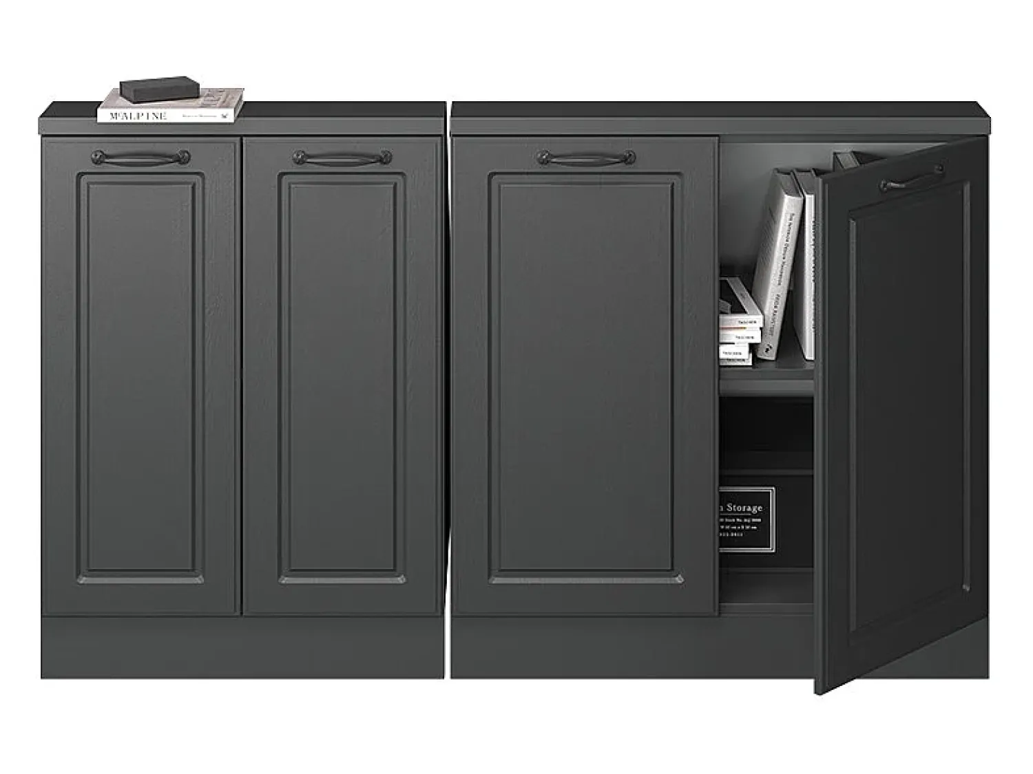 Móvel De Arrumação*Vicco Armário de cozinha para sótão inclinado casa de campo antracite 140x46x81.6 r-line Cinza antracite