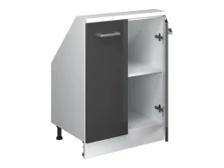 Vicco Armário de cozinha para sótão inclinado antracite alto brilho 60x46x81.6 r-line^ Móvel De Arrumação