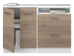 Móvel De Arrumação*Vicco Armário de cozinha para sótão inclinado sonoma 120x46x81.6 r-line Natural claro