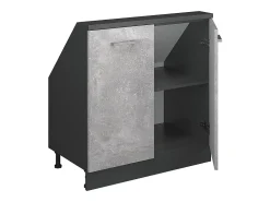 Móvel De Arrumação|Vicco Armário de cozinha para sótão inclinado betão 80x46x81.6 r-line Cinzento claro