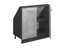 Móvel De Arrumação|Vicco Armário de cozinha para sótão inclinado betão 80x46x81.6 r-line Cinzento claro