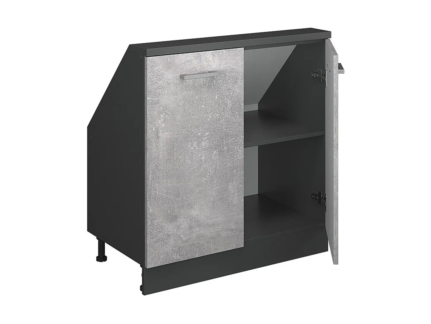 Móvel De Arrumação|Vicco Armário de cozinha para sótão inclinado betão 80x46x81.6 r-line Cinzento claro