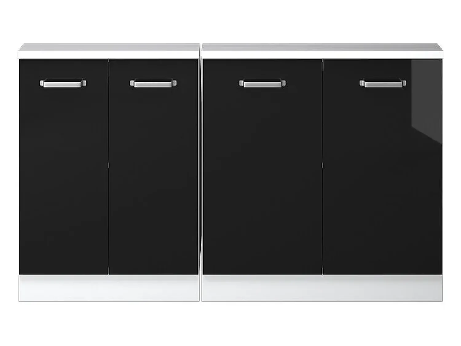 Hot Vicco Armário de cozinha para sótão inclinado alto brilho 140x46x81.6 r-line Preto