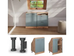 Móvel De Arrumação*Vicco Armário de cozinha para sótão inclinado -cinza 60x46x81.6 r-line Azul