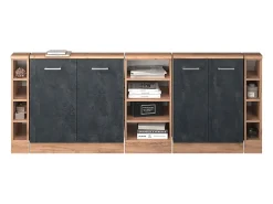 Vicco Armário de cozinha para sótão inclinado concreto 210x46x81.6 r-line^ Móvel De Arrumação