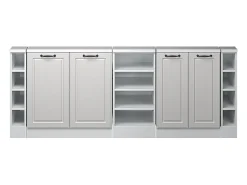 Sale Vicco Armário de cozinha para sótão inclinado casa de campo branca 210x46x81.6 r-line Branco sujo