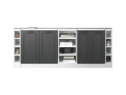 Clearance Vicco Armário de cozinha para sótão inclinado casa de campo antracite 210x46x81.6 r-line Cinza antracite