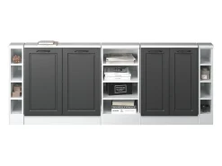 Clearance Vicco Armário de cozinha para sótão inclinado casa de campo antracite 210x46x81.6 r-line Cinza antracite