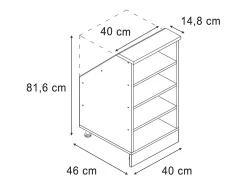 Vicco Armário de cozinha para sótão inclinado carvalho goldkraft 40x46x81.6 r-line^ Móvel De Arrumação