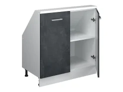 Vicco Armário de cozinha para sótão inclinado concreto 80x46x81.6 r-line^ Móvel De Arrumação