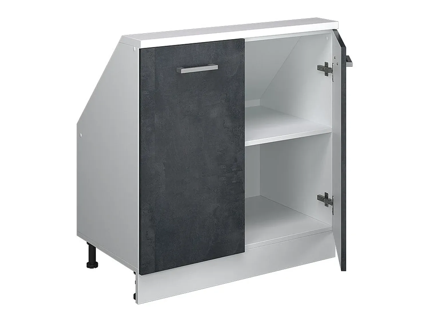 Vicco Armário de cozinha para sótão inclinado concreto 80x46x81.6 r-line^ Móvel De Arrumação