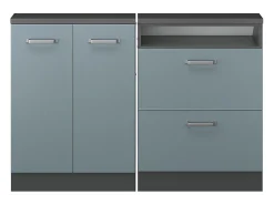 Móvel De Arrumação|Vicco Armário de cozinha para sótão inclinado -cinza 120x46x81.6 r-line Azul