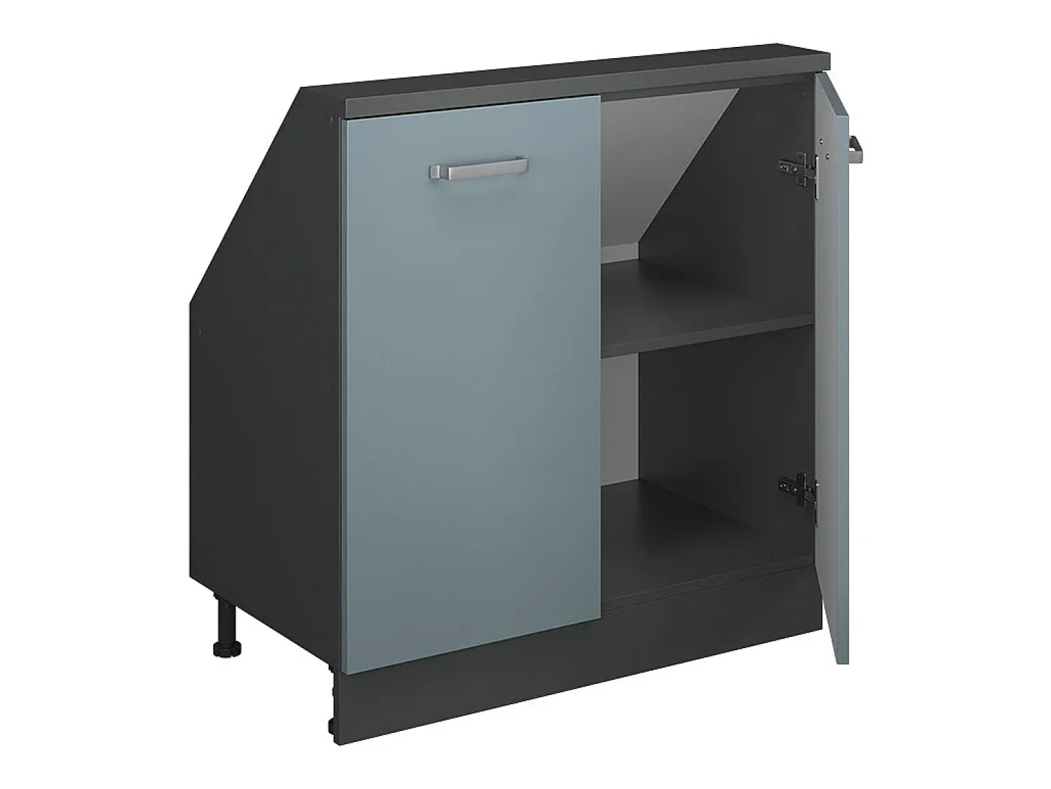 Móvel De Arrumação*Vicco Armário de cozinha para sótão inclinado -cinza 80x46x81.6 r-line Azul