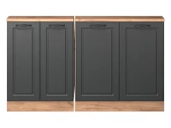 Móvel De Arrumação*Vicco Armário de cozinha para sótão inclinado casa de campo antracite 140x46x81.6 r-line Cinza antracite