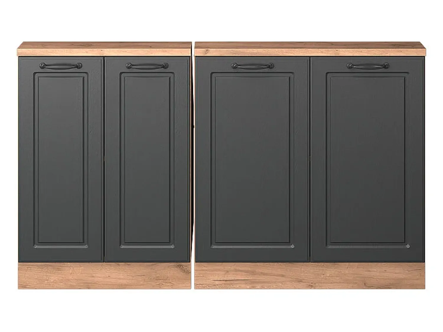 Móvel De Arrumação*Vicco Armário de cozinha para sótão inclinado casa de campo antracite 140x46x81.6 r-line Cinza antracite
