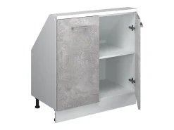 Móvel De Arrumação*Vicco Armário de cozinha para sótão inclinado betão 80x46x81.6 r-line Cinzento claro