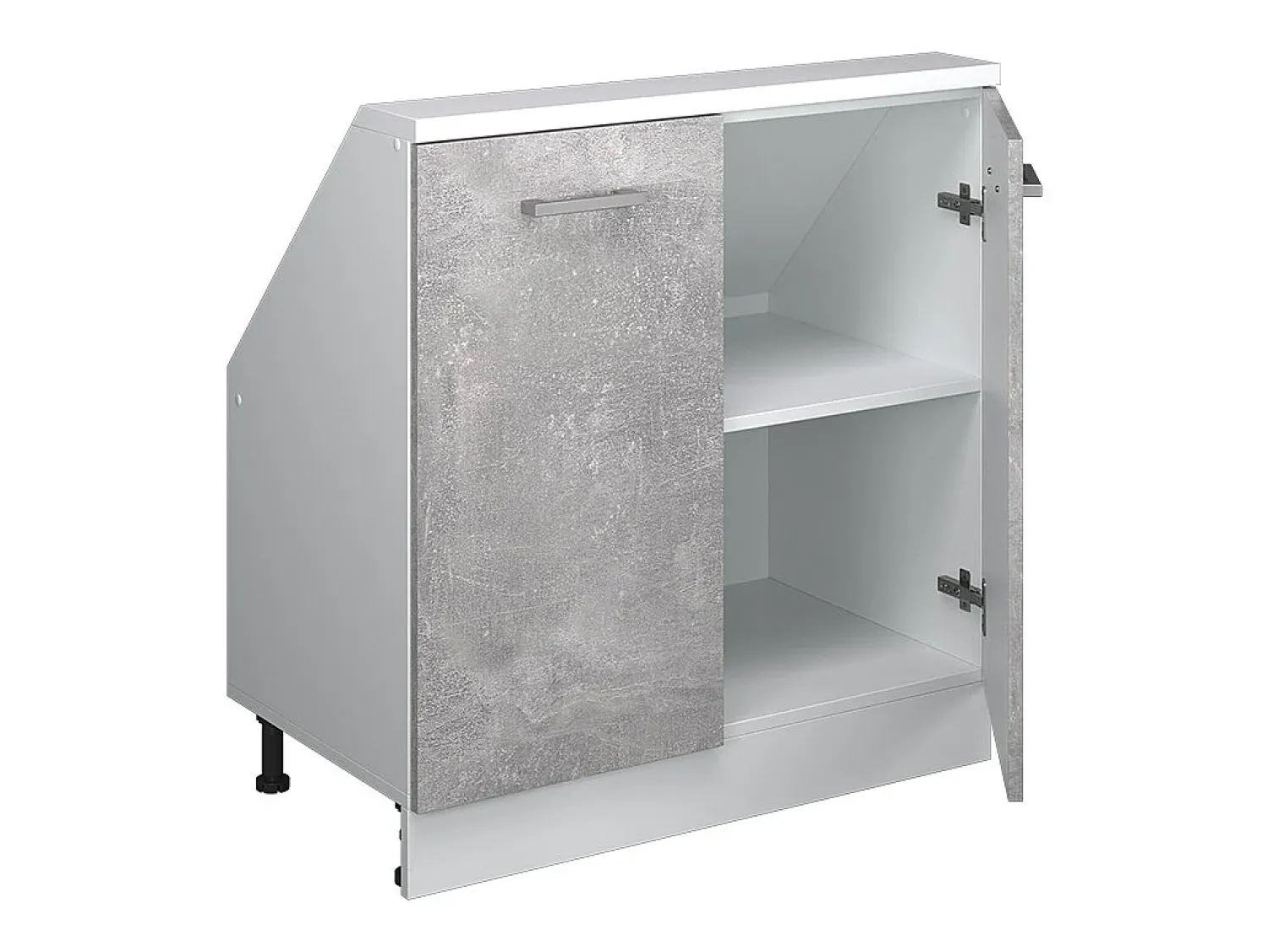 Móvel De Arrumação*Vicco Armário de cozinha para sótão inclinado betão 80x46x81.6 r-line Cinzento claro