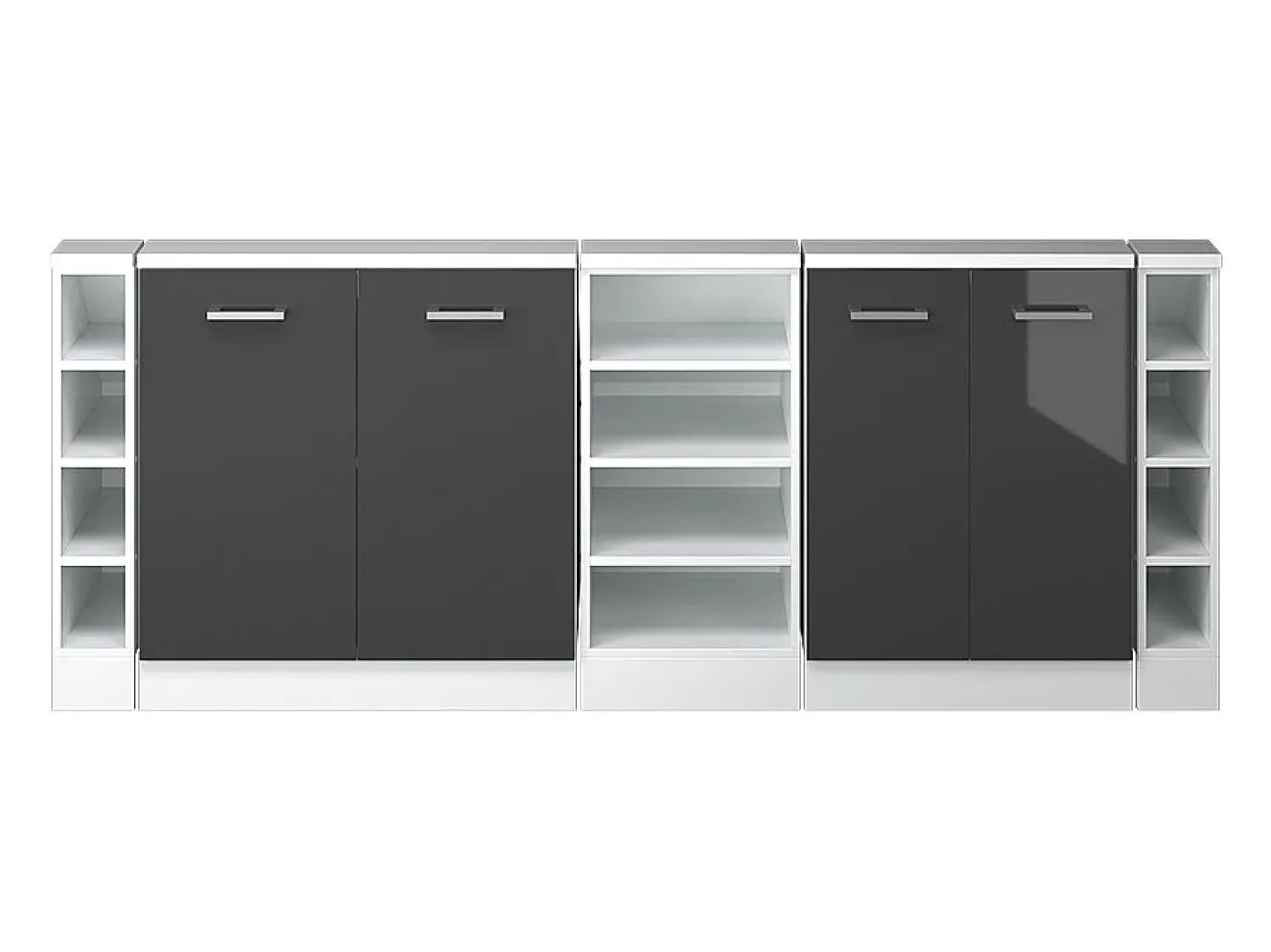 Hot Vicco Armário de cozinha para sótão inclinado antracite alto brilho 210x46x81.6 r-line Cinza antracite