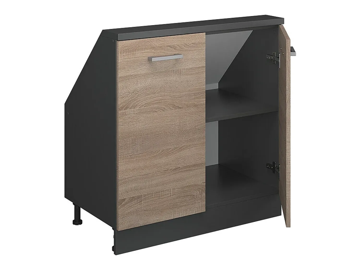 Móvel De Arrumação*Vicco Armário de cozinha para sótão inclinado sonoma 80x46x81.6 r-line Natural claro