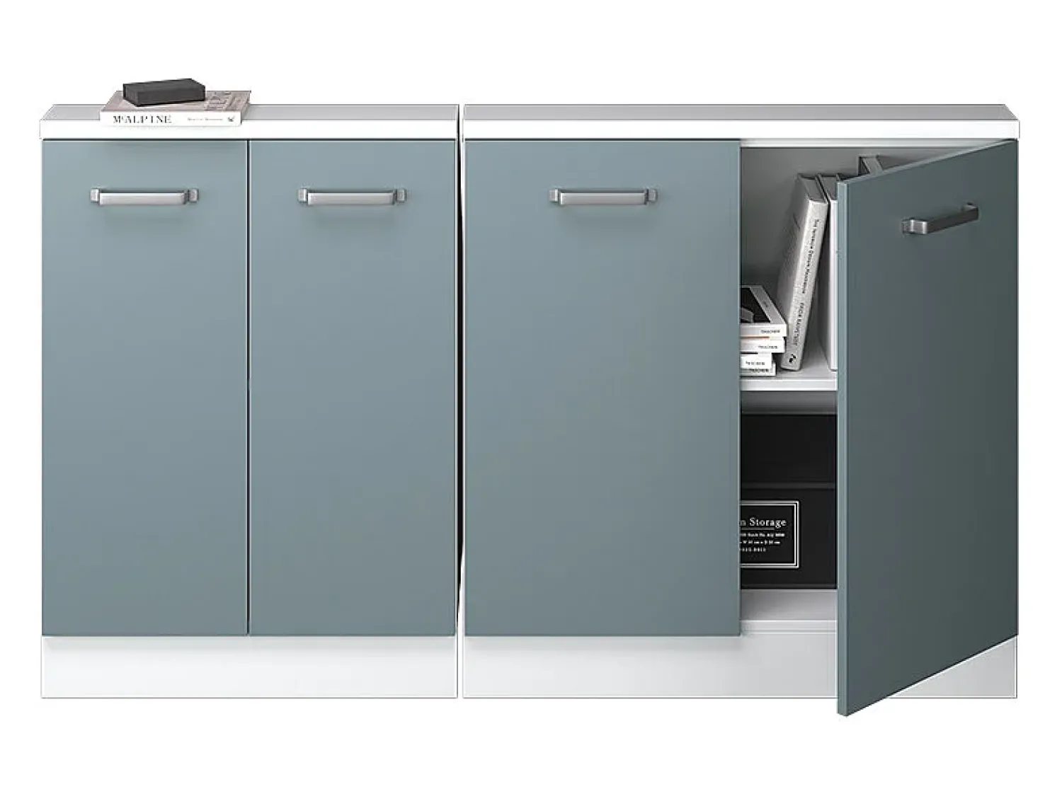 Móvel De Arrumação|Vicco Armário de cozinha para sótão inclinado -cinza 140x46x81.6 r-line Azul