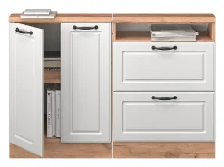 Discount Vicco Armário de cozinha para sótão inclinado casa de campo branca 120x46x81.6 r-line Branco sujo