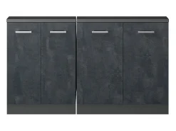 Móvel De Arrumação|Vicco Armário de cozinha para sótão inclinado concreto 140x46x81.6 r-line Preto