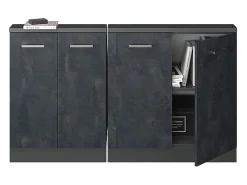 Móvel De Arrumação|Vicco Armário de cozinha para sótão inclinado concreto 140x46x81.6 r-line Preto