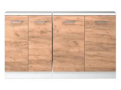 Vicco Armário de cozinha para sótão inclinado carvalho goldkraft 140x46x81.6 r-line^ Móvel De Arrumação