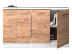 Vicco Armário de cozinha para sótão inclinado carvalho goldkraft 140x46x81.6 r-line^ Móvel De Arrumação